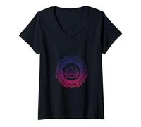 Mujer OM Mandala: Peace, Harmony and Spiritual Connection Camiseta Cuello V