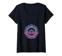 Mujer OM Mandala: Peace, Harmony and Spiritual Connection Camiseta Cuello V