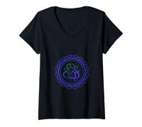 Mujer OM Mandala: Peace, Harmony and Spiritual Connection Camiseta Cuello V