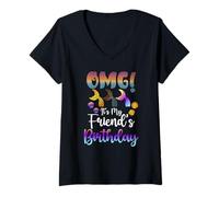 Mujer OMG Es el cumpleaños de mi Amigo Sirena Océano Camiseta Cuello V