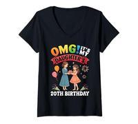 Mujer OMG Es el cumpleaños número 20 de mi Hija Madre de 20 años Camiseta Cuello V