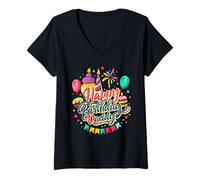 Mujer OMG It's My Dad'S Birthday Mujeres Hombres y Niños Fiesta Familiar Camiseta Cuello V