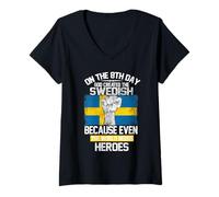 Mujer On The Eighth Day God Created The Swedish Pride Heroes Camiseta Cuello V