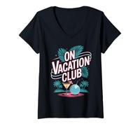 Mujer On Vacation Club Verano Playa Festival Vacaciones Camiseta Cuello V