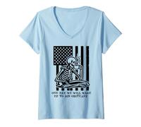 Mujer One Day We Will Wake Up to His Obituary Anti Fascism Resist Camiseta Cuello V