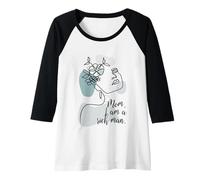 Mujer One Line Art Mujer Flores - Mamá I Am A Rich Man Feminismo Camiseta Manga Raglan