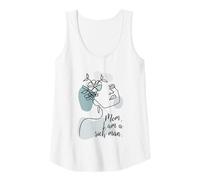 Mujer One Line Art Mujer Flores - Mamá I Am A Rich Man Feminismo Camiseta sin Mangas