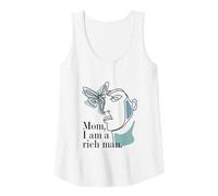 Mujer One Line Art Mujer - Mamá I Am A Rich Man Feminismo Camiseta sin Mangas
