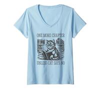 Mujer One More Chapter Unless The Cat Says No Camiseta Cuello V