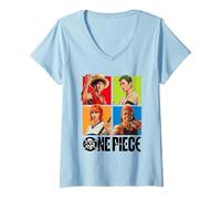 Mujer One Piece Character Squares Map Camiseta Cuello V