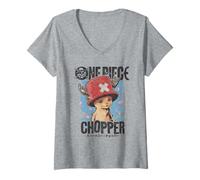 Mujer One Piece Chopper Portrait Oficialmente Autorizado Camiseta Cuello V