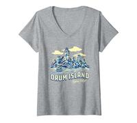 Mujer One Piece Drum Island Postcard Poster Camiseta Cuello V