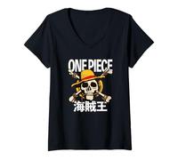 Mujer One Piece Jolly Roger Camiseta Cuello V