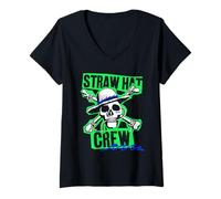 Mujer One Piece Straw Hat Crew Scrapbook Camiseta Cuello V