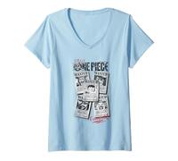 Mujer One Piece Wanted Posters Camiseta Cuello V