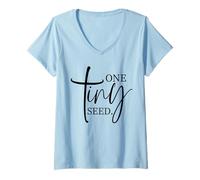 Mujer One Tiny Seed - Motivación de fe inspiradora Cristiana Camiseta Cuello V