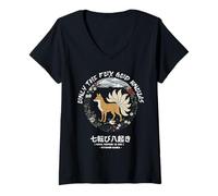 Mujer Only Fox God Knows. Nana korobi ya Oki. Fall Seven Times Camiseta Cuello V
