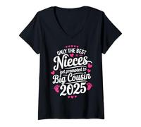 Mujer Only the best nieces get promoted to big cousin 2025 Camiseta Cuello V