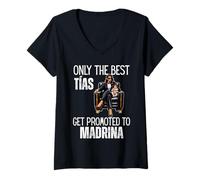 Mujer Only The Best Tias - Ascendido a Madrina 2026 Camiseta Cuello V