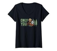Mujer Only You Vintage Pointing Smokey Bear Camiseta Cuello V