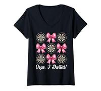 Mujer Oops, I Darted! Dardos Diana Dardos Chica Mamá Coqueta Arco Camiseta Cuello V