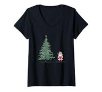 Mujer Oops I Forgot Santa Claus Árbol de Navidad Camiseta Cuello V