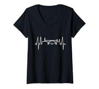 Mujer Oporto Skyline Latido del Corazón Portugal Me Encanta Porto Camiseta Cuello V