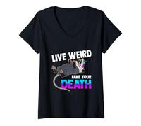 Mujer Opossum Lover - Live Weird Fake Your Death - Funny Animal Camiseta Cuello V