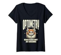 Mujer Optometría porque las gafas no son solo accesorios oculista Camiseta Cuello V