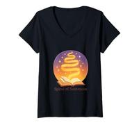 Mujer Oraciones crecientes en Espiral Suave Camiseta Cuello V