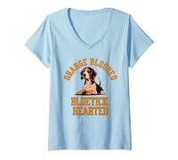 Mujer Orange Blooded Bluetick Hearted, Tennessee Pride Design Camiseta Cuello V