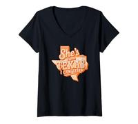 Mujer Orange Ella es de Texas I Can Tell Camiseta Cuello V