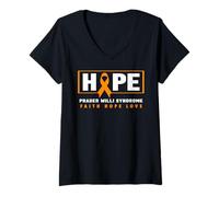Mujer Orange Ribbon Shirt - Hope Prader Willi Syndrome Awareness Camiseta Cuello V