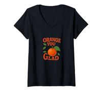 Mujer Orange You Glad It's a Sweet Retro Sunshine Kind of Day Camiseta Cuello V
