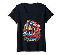 Mujer Orgullo Boricua Siempre Boricua Orgullo Camiseta Cuello V