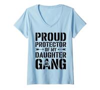 Mujer Orgullo de criar niñas diseño para un papá Camiseta Cuello V