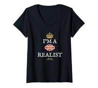 Mujer Orgullo del Reino Unido DE LOS PATRIOTAS BRITÁNICOS GB Reino Unido Soy UN Realista Camiseta Cuello V