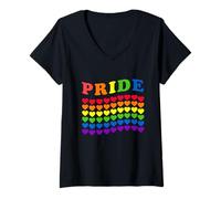 Mujer Orgullo Gay Corazones Amor Igualdad Arco Iris Lesbianas Que Camiseta Cuello V