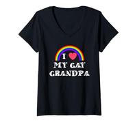 Mujer Orgullo LGBTQI Amo a mi Abuelo Gay Camiseta Cuello V