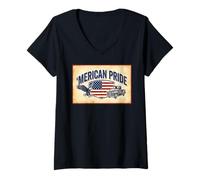 Mujer Orgullo mericano Estilo patriótico Americano Camiseta Cuello V