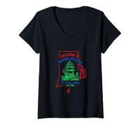 Mujer Orgullo Náutico del Estado Oceánico de Rhode Island Camiseta Cuello V
