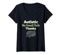 Mujer Orgullo neurodivergente para Adultos autistas Aceptación del Autismo Camiseta Cuello V