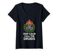 Mujer Orgullo pagano Celta Triskelion Árbol de la Vida Heritage Magic Camiseta Cuello V
