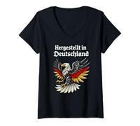 Mujer Orgullo Patriótico Águila Alemana Tradición Camiseta Cuello V