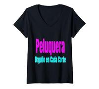 Mujer Orgullo Peluquera Cortés Style and Pasion Camiseta Cuello V