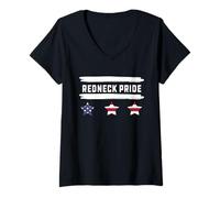 Mujer Orgullo Redneck | Sur Tri-Star Nation Camiseta Cuello V