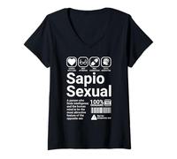 Mujer Orgullo Sapiosexual Divertido Soy Inteligente Estimulación Mental Camiseta Cuello V