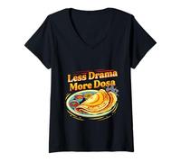 Mujer Orgullo Tamil Sri Lanka Less Drama More Dosa Camiseta Cuello V