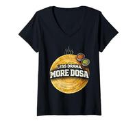 Mujer Orgullo Tamil Sri Lanka Less Drama More Dosa Camiseta Cuello V