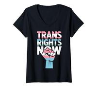 Mujer Orgullo transgénero por los derechos trans Camiseta Cuello V